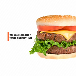 Close-up of a double cheeseburger with lettuce, tomato, and cheese.