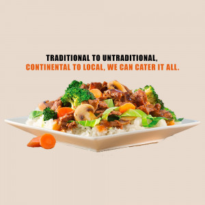 A plate of beef stir-fry with broccoli, carrots, mushrooms, and rice.