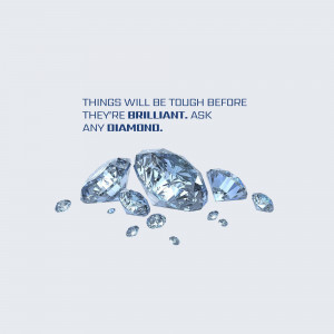 Image with diamonds and motivational quote