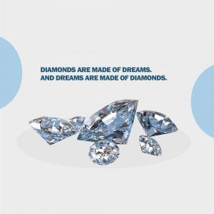 Image of sparkling diamonds with the quote 'Diamonds are made of dreams. And dreams are made of diamonds.'