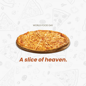 A delicious pizza with melted cheese, celebrating World Food Day.