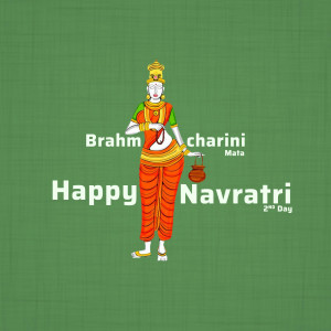 Illustration of Goddess Brahmaricharini for Navratri