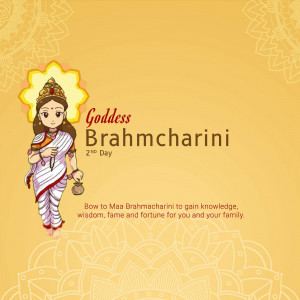 Illustration of Goddess Brahmcharini, the second form of Durga during Navratri