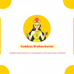 Illustration of Goddess Brahmcharini, the second form of Durga, worshipped during Navratri