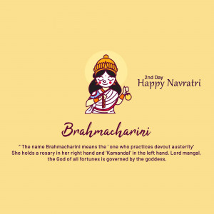 Image depicting Goddess Brahmacharini for the 2nd day of Navratri