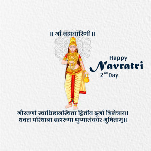 Illustration of Goddess Brahmacharini for Navratri