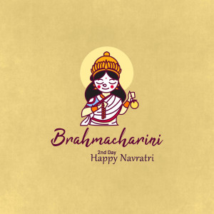 Illustration of Goddess Brahmacharini for Navratri