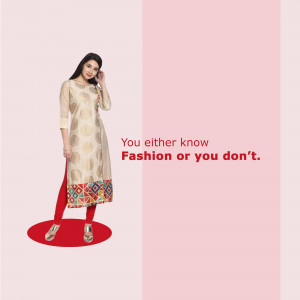 Woman wearing a cream-colored kurti with red leggings