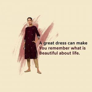 Woman wearing a maroon kurti with a motivational quote