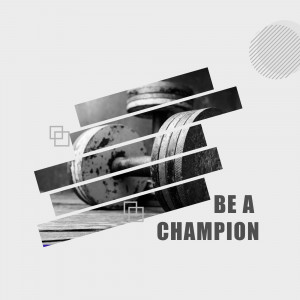 Weightlifting barbell with motivational text