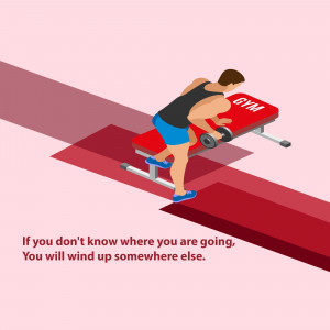 Isometric illustration of a man lifting dumbbells on a weight bench.