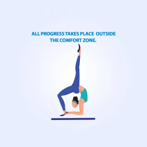Woman doing a yoga pose with motivational quote