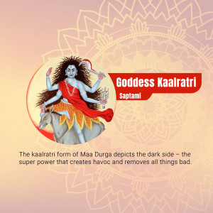 Image of Goddess Kaalratri riding a buffalo