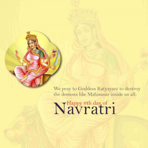 Image of Goddess Katyayani with Navratri greetings