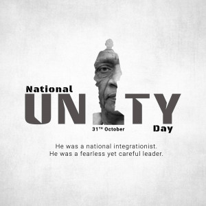 National Unity Day poster featuring Sardar Vallabhbhai Patel