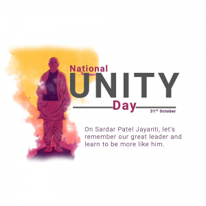 National Unity Day poster featuring Sardar Vallabhbhai Patel