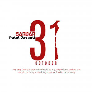 Sardar Patel Jayanti celebration graphic with the number 31 and text.