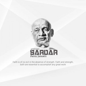 Portrait of Sardar Vallabhbhai Patel with text 'Sardar Patel Jayanti'
