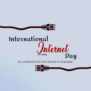 Image commemorating International Internet Day with ethernet cables and text.