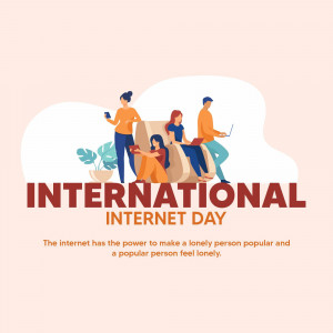 Illustration depicting people using devices with the text 'International Internet Day'