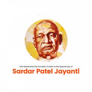 Portrait of Sardar Vallabhbhai Patel with text commemorating his birth anniversary