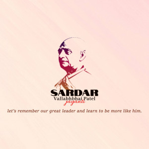 Portrait of Sardar Vallabhbhai Patel with text commemorating his birth anniversary.
