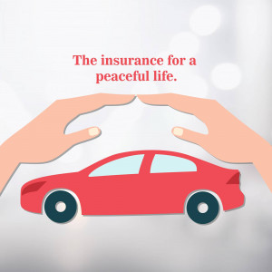 Hands protecting a red car, symbolizing insurance coverage.