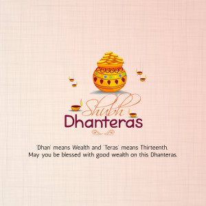 Dhanteras celebration with pot of coins and diyas