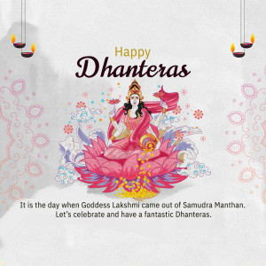 Dhanteras greeting with Goddess Lakshmi