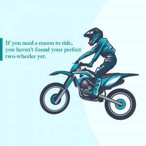Illustration of a motocross rider on a dirt bike