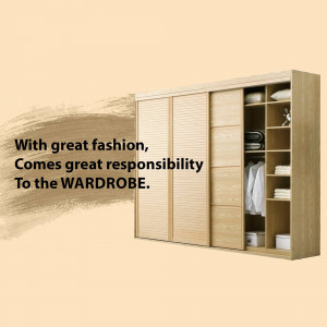 Light wood sliding door wardrobe with open shelving