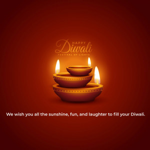 Diwali lamps with festive greeting