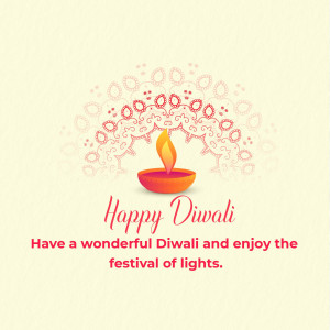Diwali lamp with festive greetings