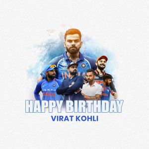 Collage of Virat Kohli celebrating his birthday