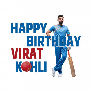 Virat Kohli birthday wish with cricket theme