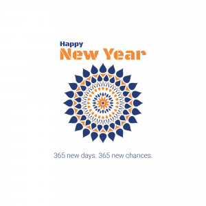 Floral design with 'Happy New Year' text and a motivational quote.