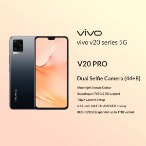 Vivo V20 Pro 5G smartphone in Moonlight Sonata Colour