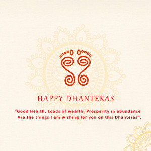 Dhanteras greeting card with a footprint symbol and festive text.