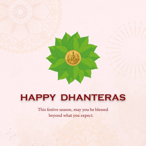 Dhanteras floral greeting with text
