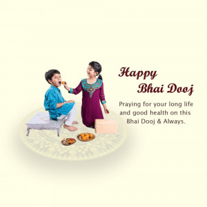 A brother and sister celebrating Bhai Dooj with a traditional ritual.