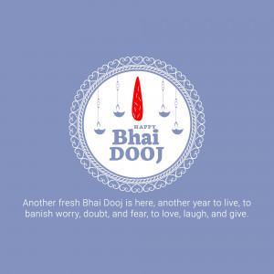 Bhai Dooj greeting with a diya and decorative frame
