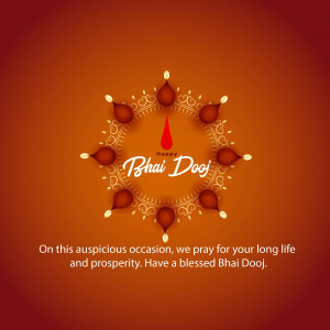 Bhai Dooj festival greeting with diya lamps and text