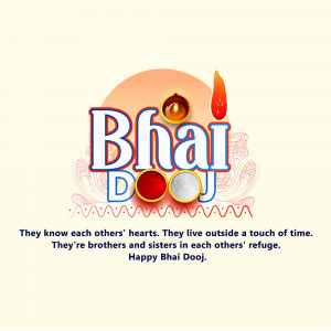 Bhai Dooj greeting card with text and decorative elements