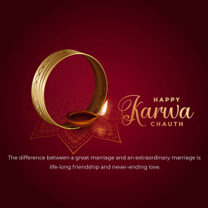 Karwa Chauth greeting with diya and chooda