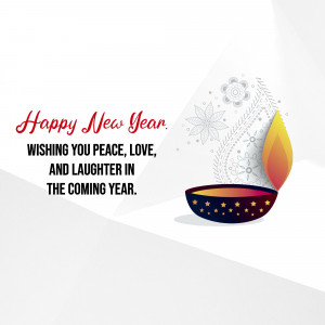 Diya with Happy New Year wishes