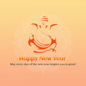 Lord Ganesha image with Happy New Year wishes