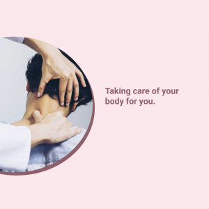 Hands providing a neck and shoulder massage