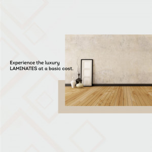 Interior view of a room with laminate flooring and a mirror.