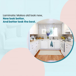 Modern kitchen with white cabinets and laminate countertops