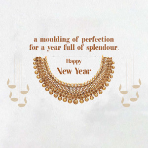 Golden necklace with New Year wishes